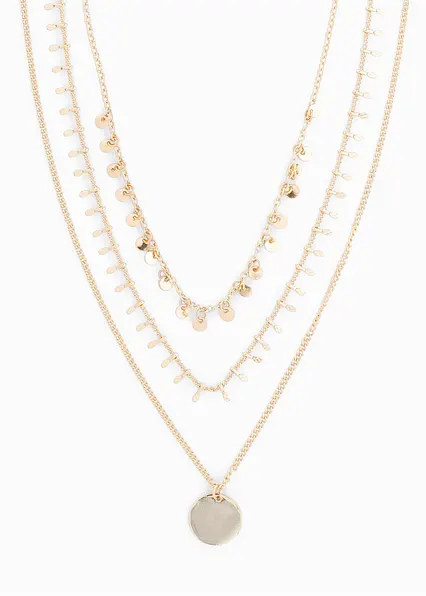 Mehrreihige Kette in gold von vorne - bonprix