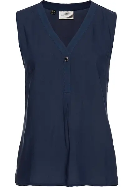Viskose Top in blau von vorne - bonprix
