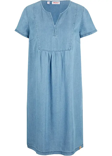 Kleid aus Lyocell in blau von vorne - bonprix