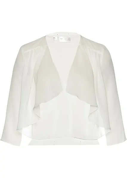 Bolero aus feinem Chiffon in weiß von vorne - bonprix