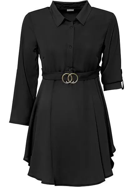 Longbluse in schwarz von vorne - bonprix