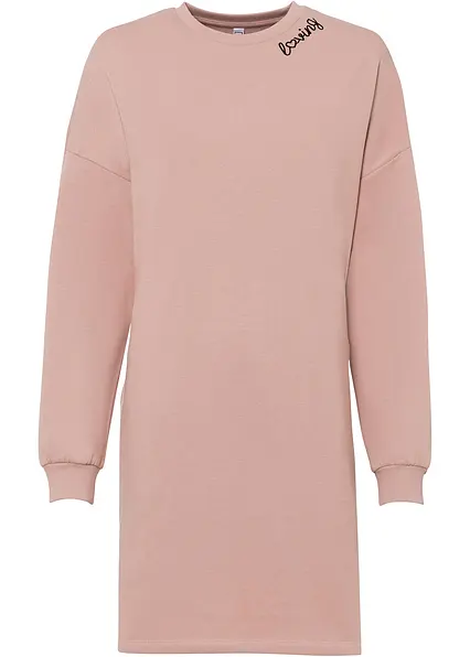 Oversized Sweatkleid in rosa von vorne - bonprix