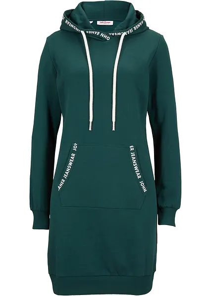 Sweatkleid in petrol von vorne - bonprix