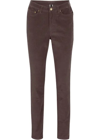 Stretch-Cordhose, Skinny in braun von vorne - bonprix