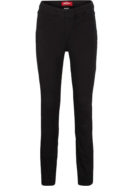 Thermo-Jeggings Mid Waist in schwarz von vorne - bonprix