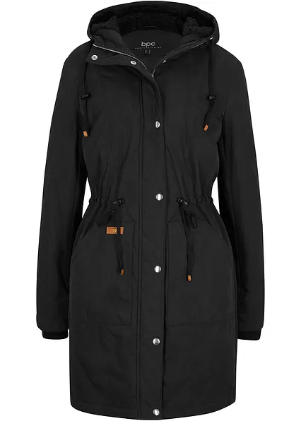 Parka, gefüttert in schwarz von vorne - bonprix
