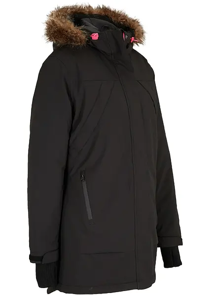 wasserdichte Funktions-Parka in schwarz von vorne - bonprix