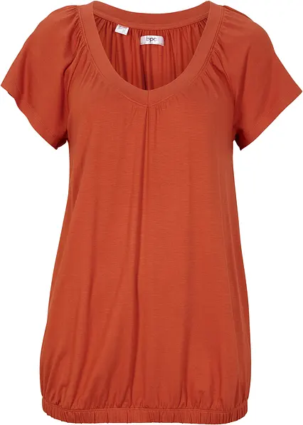 Shirt aus Viskose-Mix in braun von vorne - bonprix