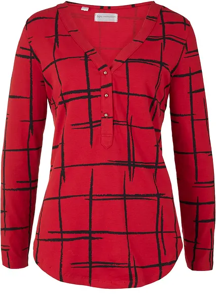 Longshirt in rot von vorne - bonprix