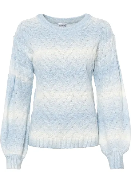 Boxy-Pullover in blau von vorne - bonprix