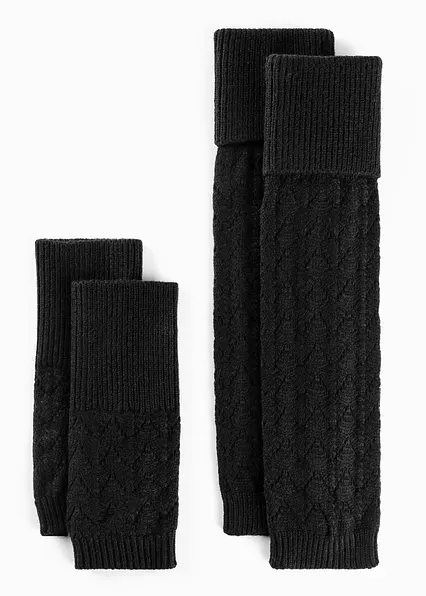 Armstulpen und Beinstulpen (4-tlg. Set) in schwarz von vorne - bonprix