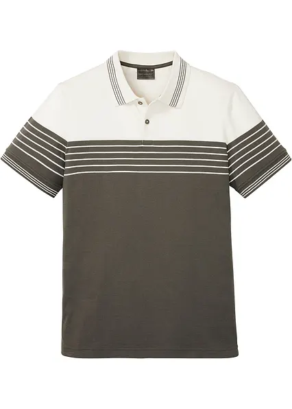 Jersey Poloshirt aus reiner Baumwolle in weiß von vorne - bonprix