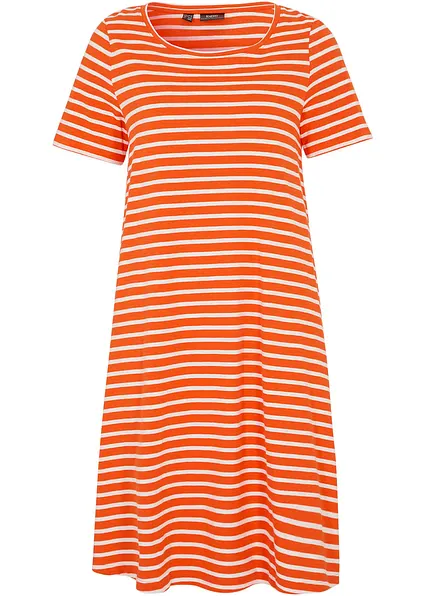 Baumwoll- Shirtkleid aus Flammgarn in rot von vorne - bonprix