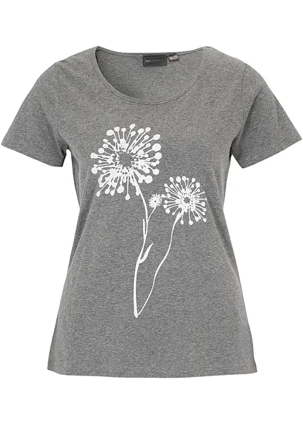 T-Shirt in grau von vorne - bonprix