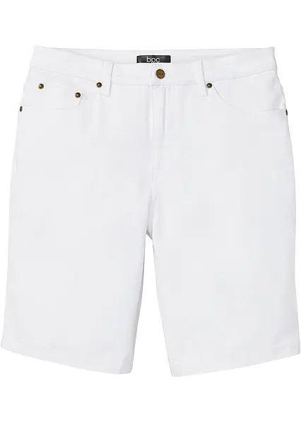 Stretch-Bermuda, Classic Fit in weiß von vorne - bonprix