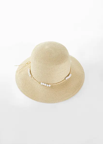 Sonnenhut in beige von vorne - bonprix