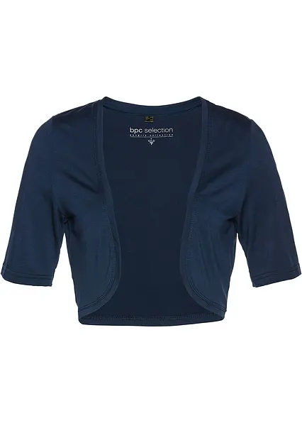 Shirt-Bolero in blau von vorne - bonprix