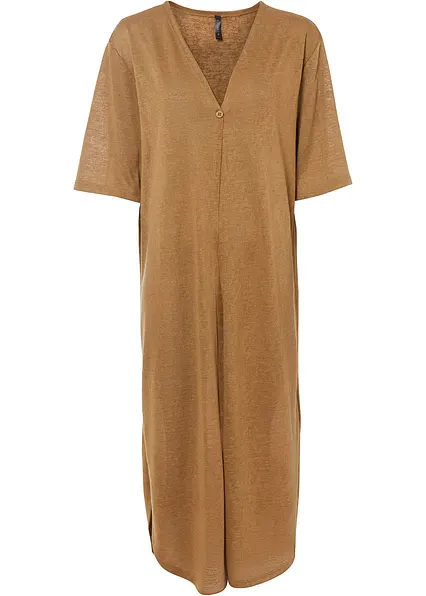 Strickmantel in Leinen-Optik in beige von vorne - bonprix