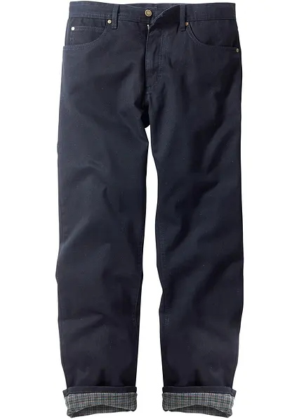 Thermo Classic Fit Jeans mit Flanellfutter, Straight in schwarz von vorne - bonprix