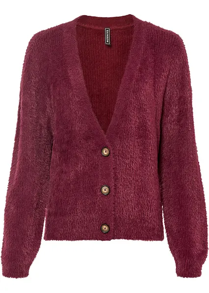 Strickjacke mit Viskose in rot von vorne - bonprix