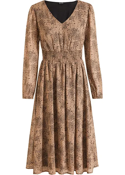 Chiffonkleid in braun von vorne - bonprix