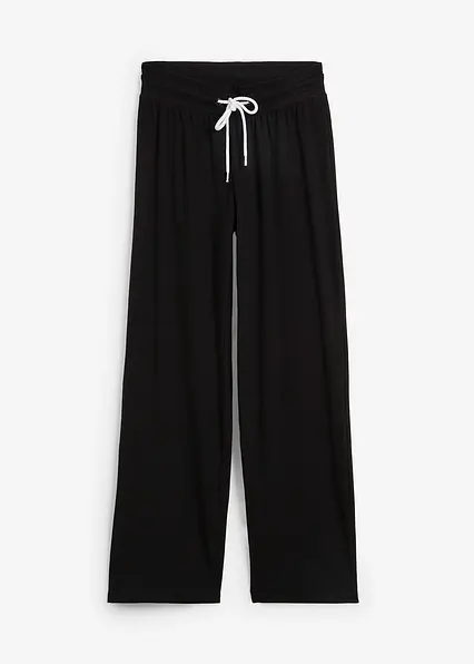 Jersey-Hose aus Baumwolle mit Stretch in schwarz von vorne - bonprix