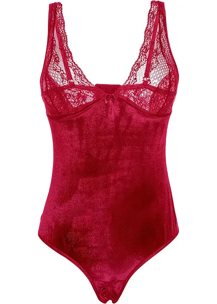 Samtbody ouvert in rot - bonprix