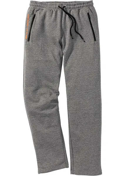 Jogginghose mit praktischen Reißverschlusstaschen in grau von vorne - bonprix