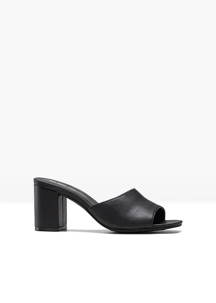 Pantoletten in schwarz von vorne - bonprix