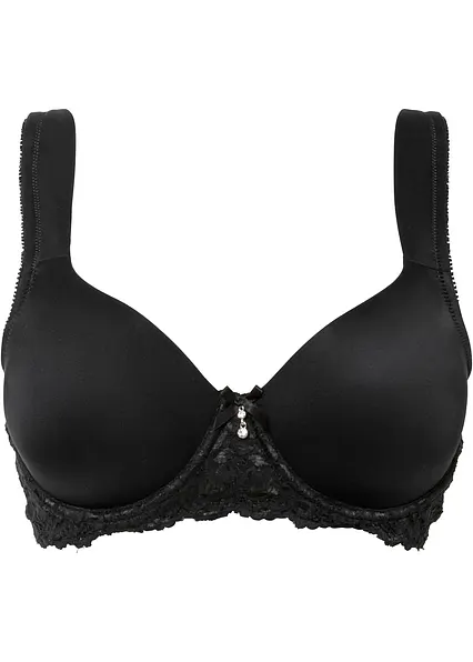 Schalen-BH mit gepolsterten Trägern in schwarz von vorne - bonprix