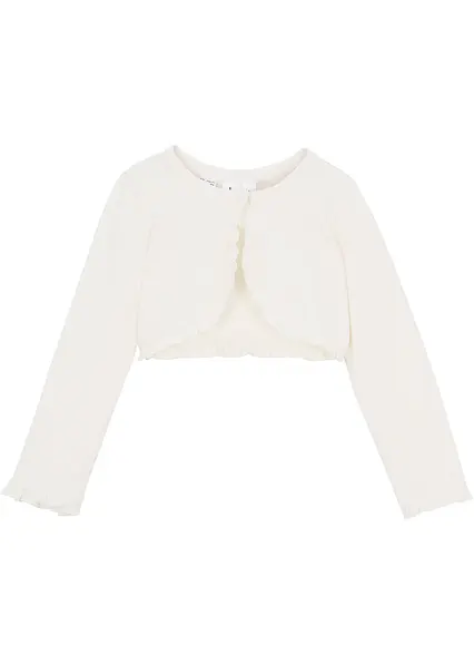 Jersey-Bolero mit Bio-Baumwolle in weiß von vorne - bonprix