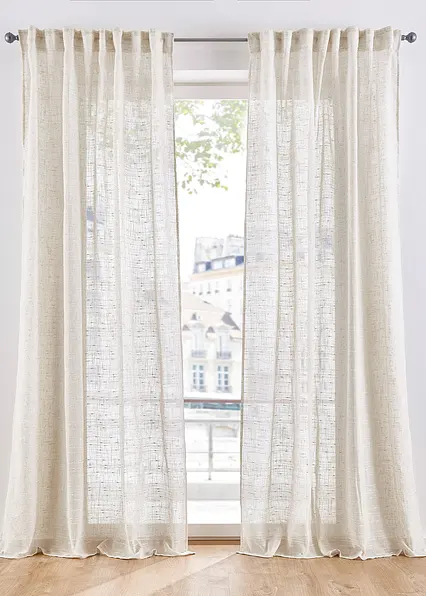 Gardine mit Struktur, in vielen Größen (1er Pack) in beige - bonprix