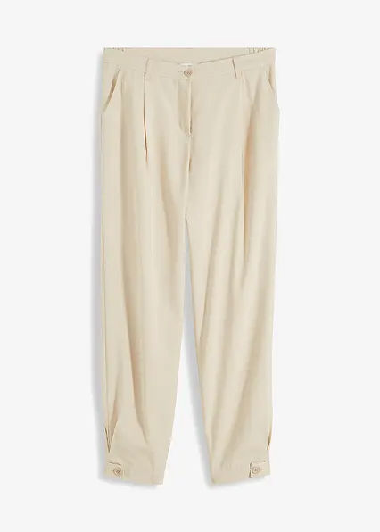 Karottenhose in beige von vorne - bonprix