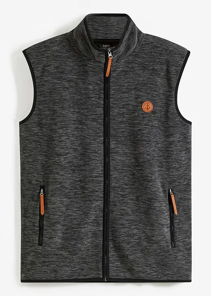 Fleece Weste in grau von vorne - bonprix