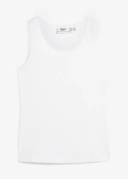 Tanktop mit reiner Bio-Baumwolle in weiß von vorne - bonprix