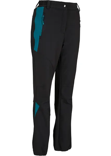 wasserabweisende Softshell-Hose in schwarz von vorne - bonprix