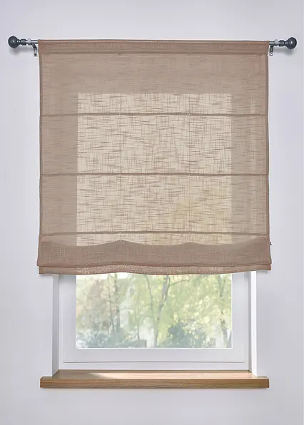 Faltrollo mit Struktur, in vielen Größen in beige - bonprix
