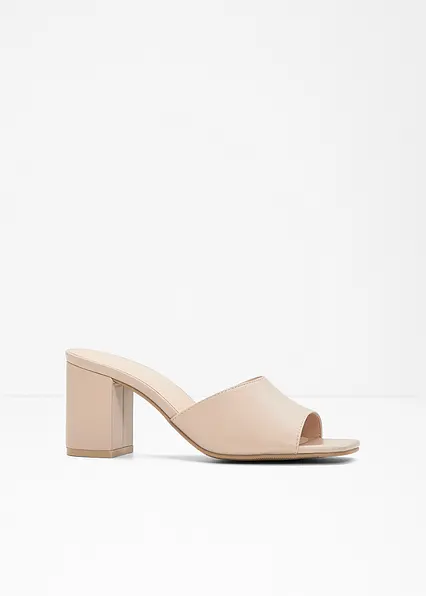 Pantoletten in beige von vorne - bonprix