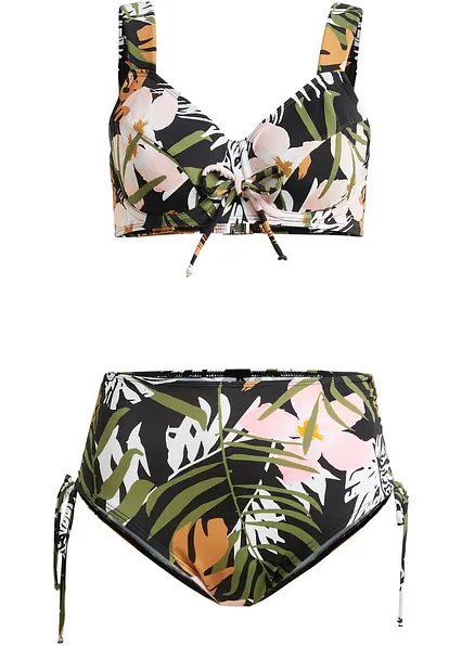 Minimizer Bikini (2-tlg.Set) aus recyceltem Polyamid in schwarz von vorne - bpc bonprix collection
