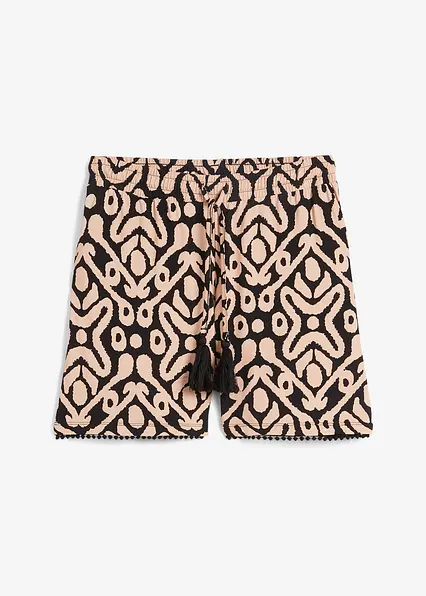Jersey-Shorts aus softem Viskose-Mix in schwarz von vorne - bonprix