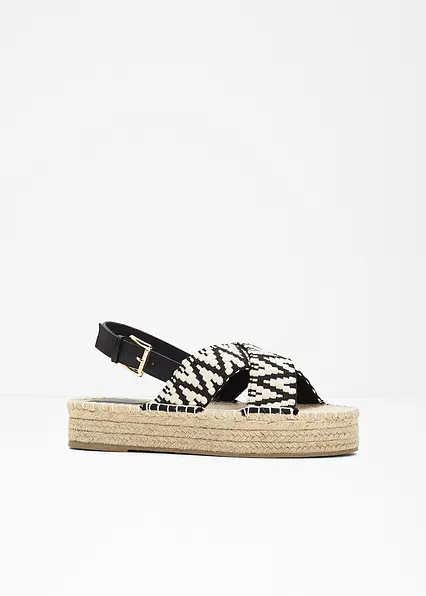 Plateau-Sandalen in beige von vorne - bonprix