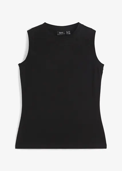 Tanktop mit reiner Bio-Baumwolle in schwarz von vorne - bonprix