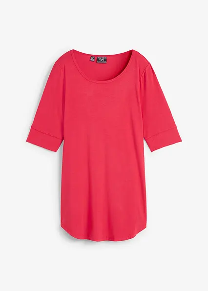 Long-Shirt aus softer Viskose in rot von vorne - bonprix