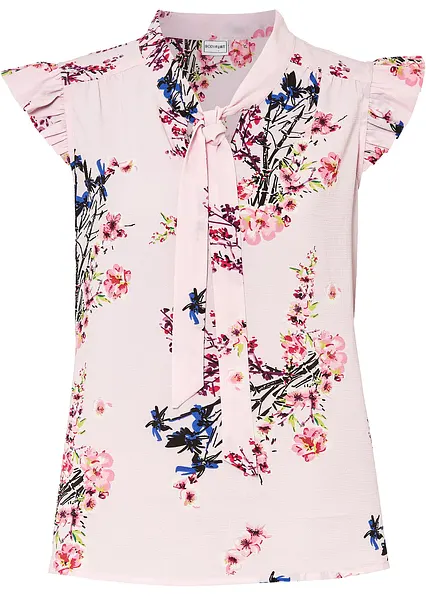 Schluppenbluse in rosa von vorne - bonprix