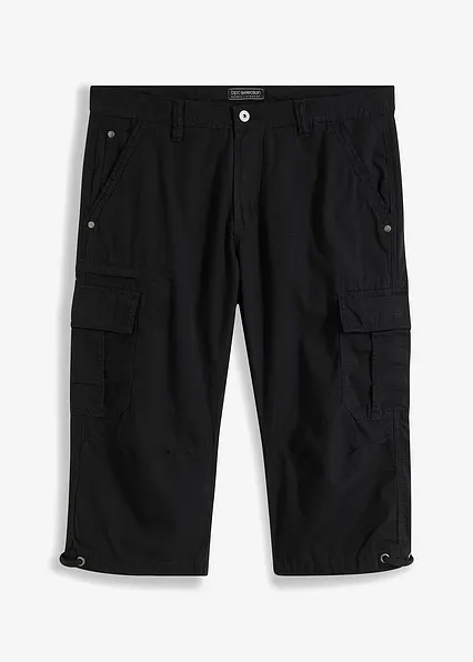 Regular Fit Cargo-Long-Bermuda aus reiner Baumwolle in grau von vorne - bonprix