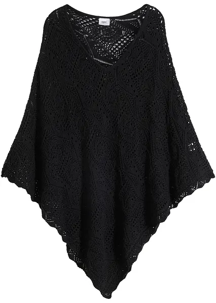 Poncho in schwarz von vorne - bonprix