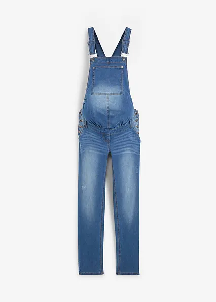 Umstands-Latzhose, Straight Leg in blau von vorne - bonprix