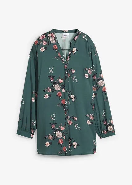 Longbluse aus fließender Viskose in grün von vorne - bonprix