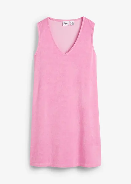 Frottee-Kleid in A-Linie in rosa von vorne - bonprix