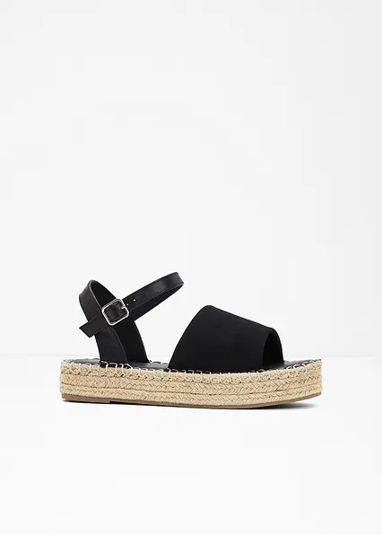 Plateau-Sandalen in schwarz von vorne - bonprix